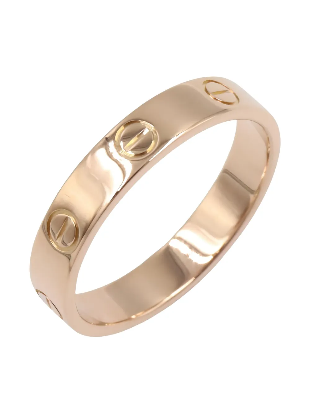 Pre-owned Cartier 10s Mini Love Screw-detail Ring In Pink