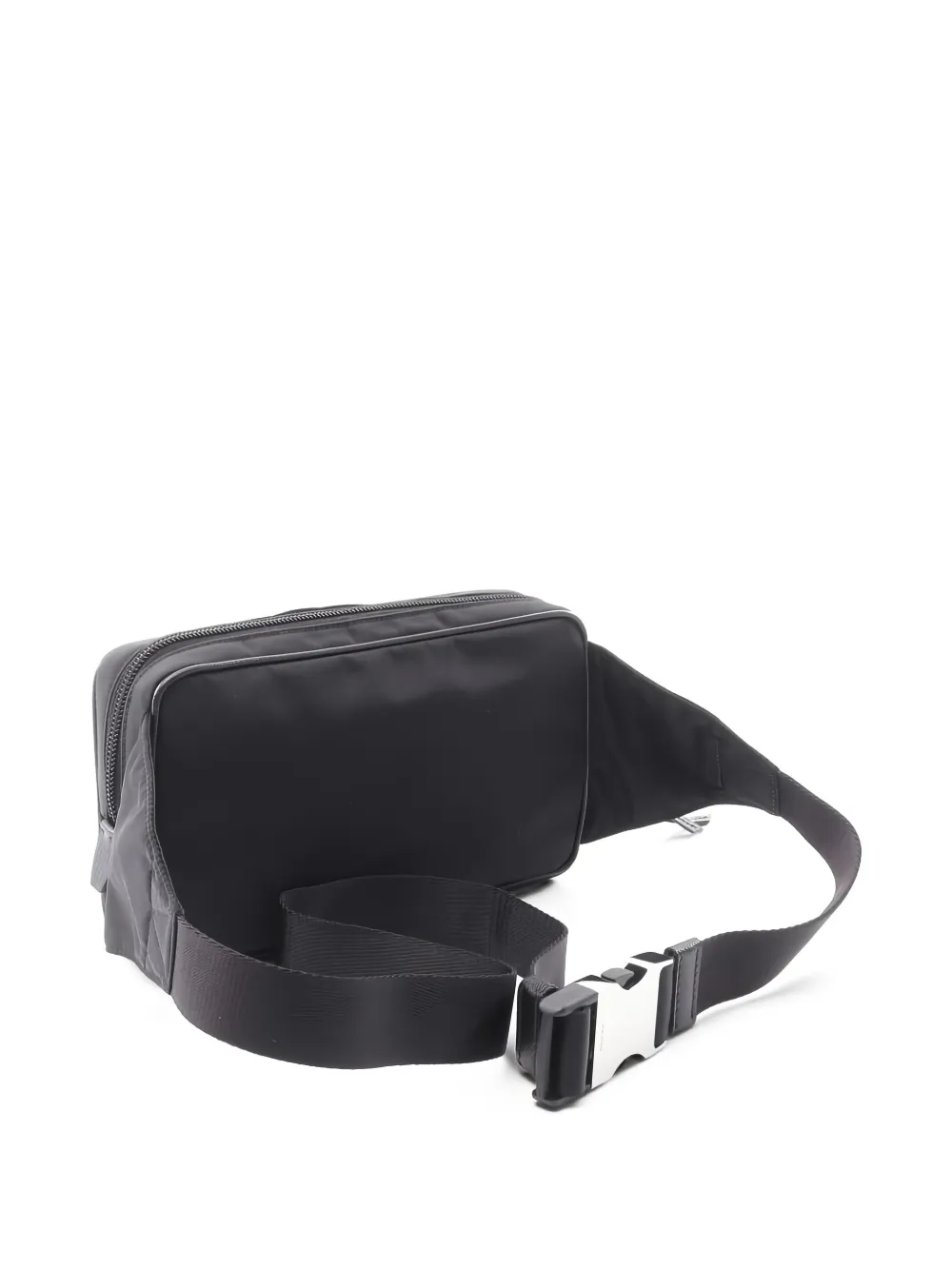 Pre-owned Prada 20s Logo-plaque Belt Bag In Black