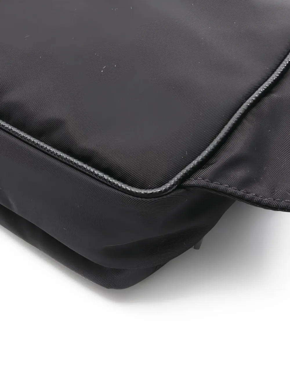 Pre-owned Prada 20s Logo-plaque Belt Bag In Black