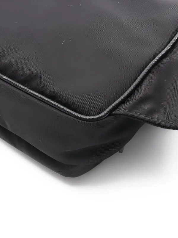 Prada Pre-Owned 20s ロゴプレート ベルトバッグ | ブラック | FARFETCH JP