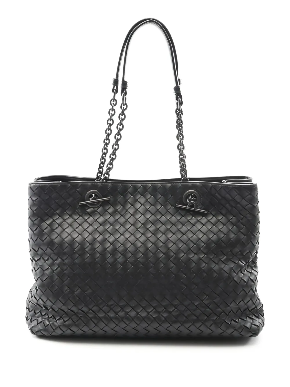 Bottega Veneta Pre-Owned 00s Intrecciato chain shoulder bag | Black | Image 1
