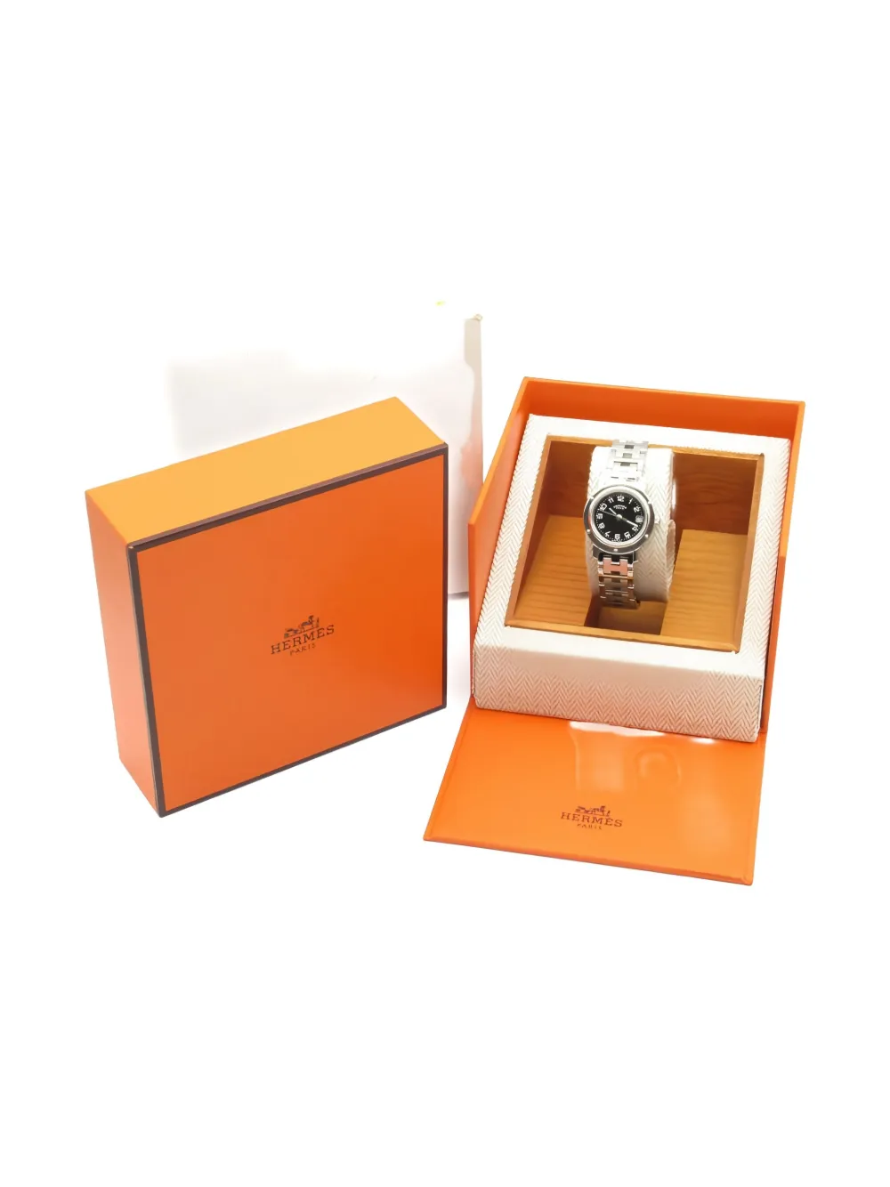 Pre-owned Hermes 10s Clipper 21mm In Black