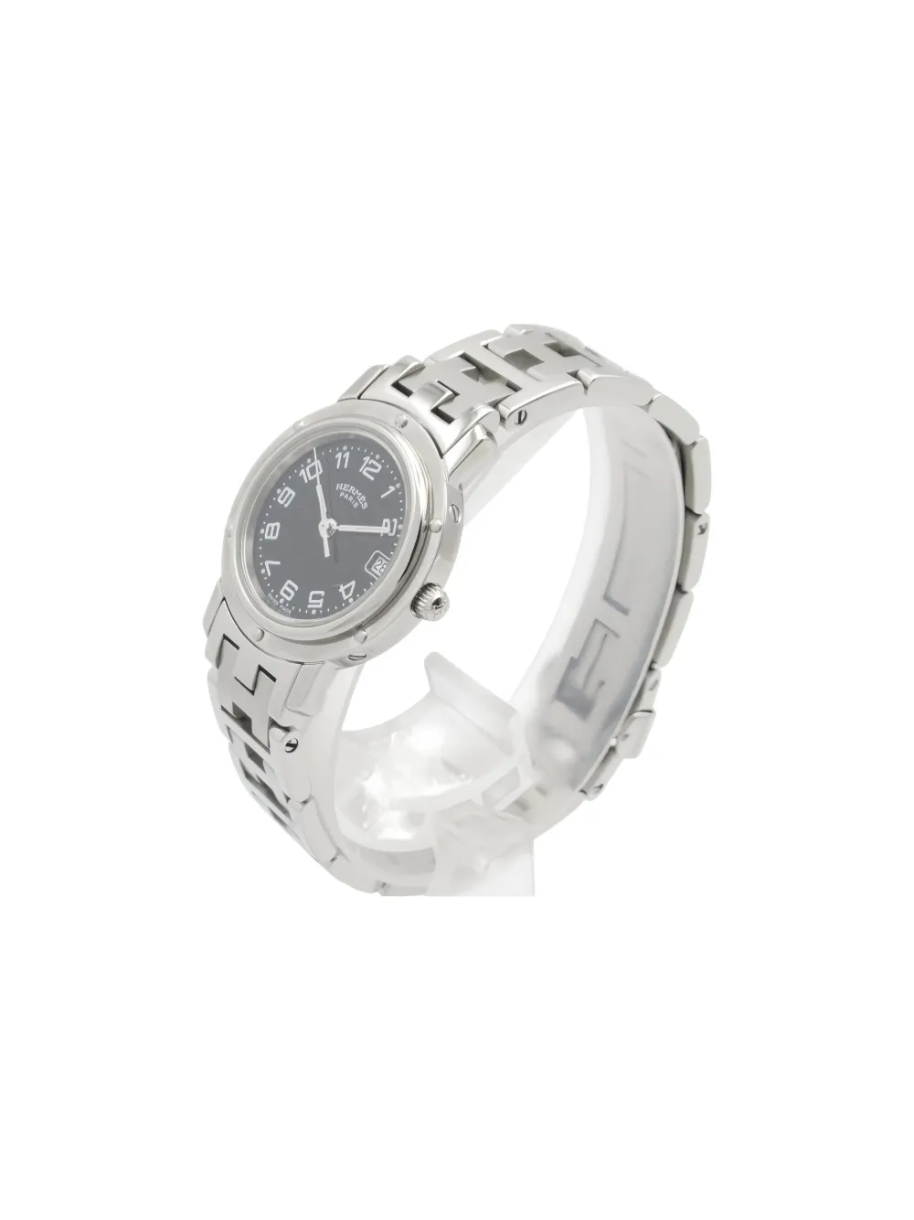 Pre-owned Hermes 10s Clipper 21mm In Black