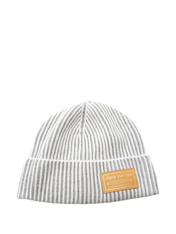 Louis Vuitton Pre-Owned 2024 Neverfull Ribbed Cashmere Beanie Hat Grey  FARFETCH IN