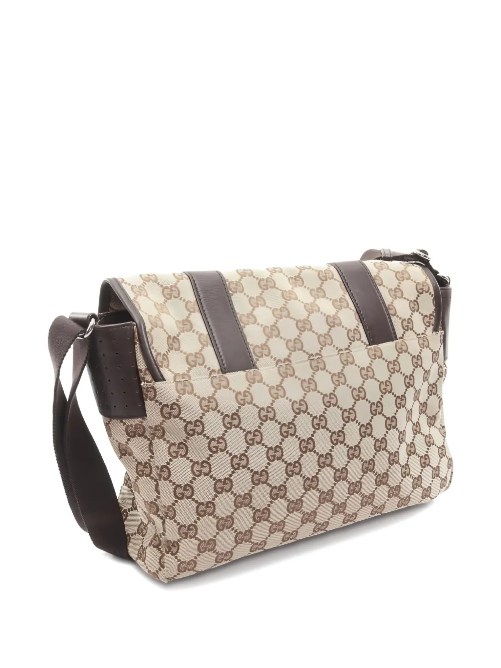 Pre-owned Gucci Gg Canvas Messenger Bag In Neutral