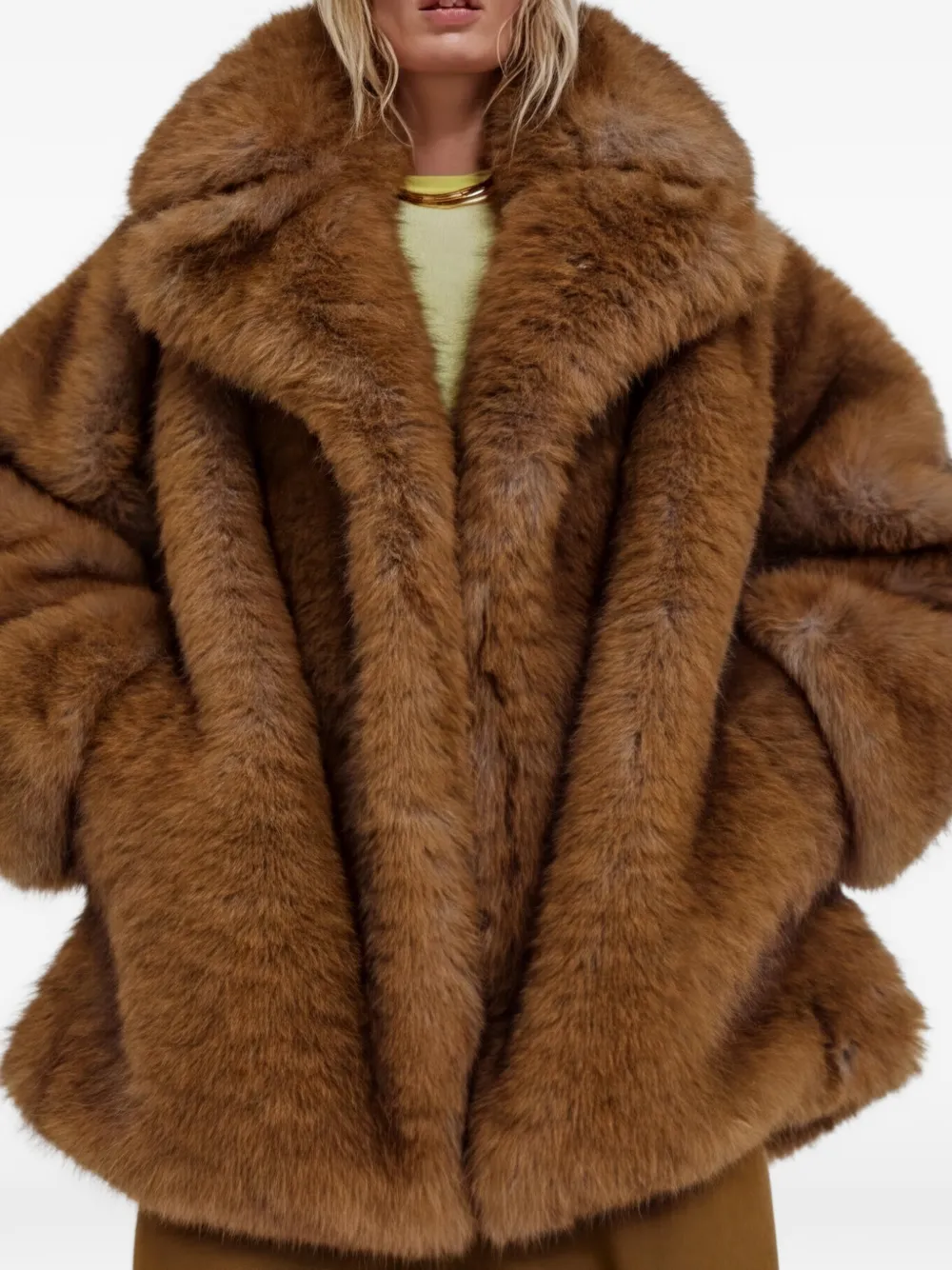 DARKPARK faux-fur oversized coat - Brown