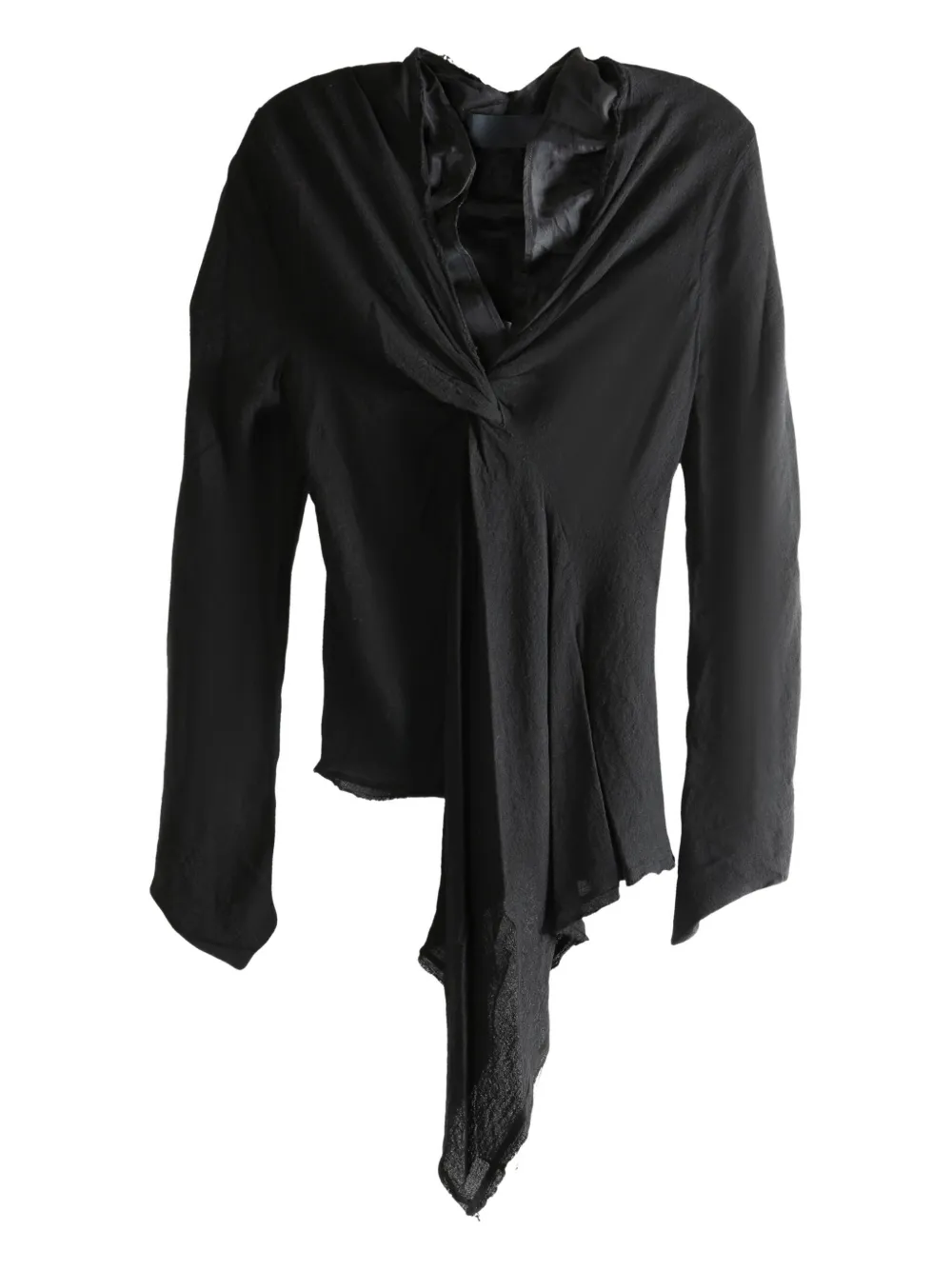 Marc Le Bihan frayed-hem top | Black | Image 1