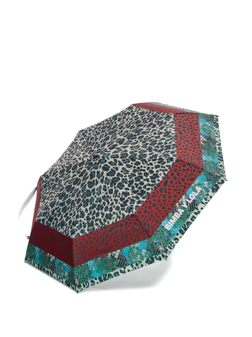 Bimba Y Lola Leopard-print Panel Umbrella In Pink