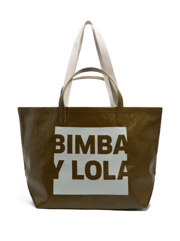 Bimba y Lola large logo-plaque tote bag