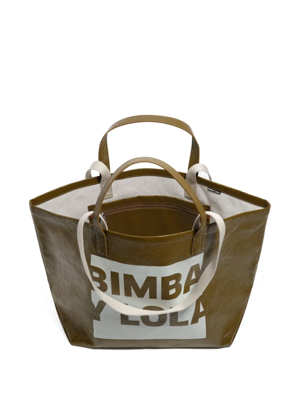 Bimba Y Lola Large Logo-plaque Tote Bag In Green