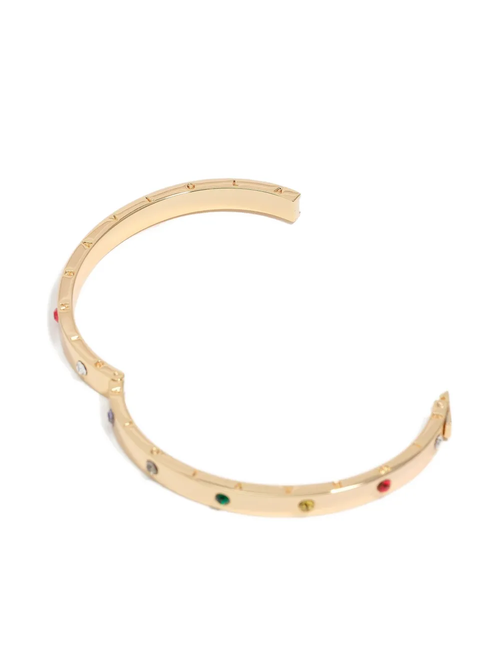Bimba Y Lola Logo-engraved Stone Bangle Bracelet In Gold