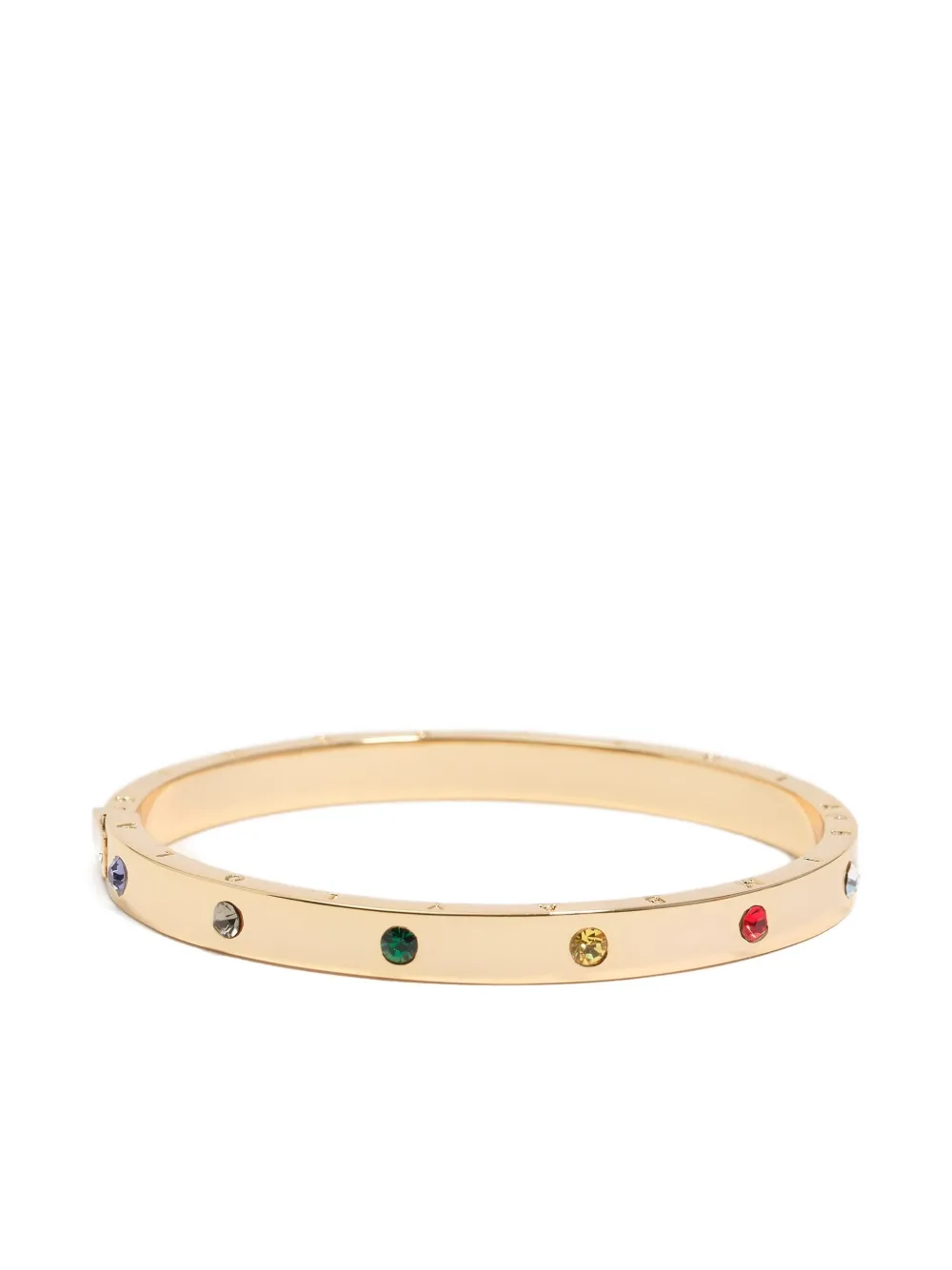 Bimba Y Lola Logo-engraved Stone Bangle Bracelet In Gold