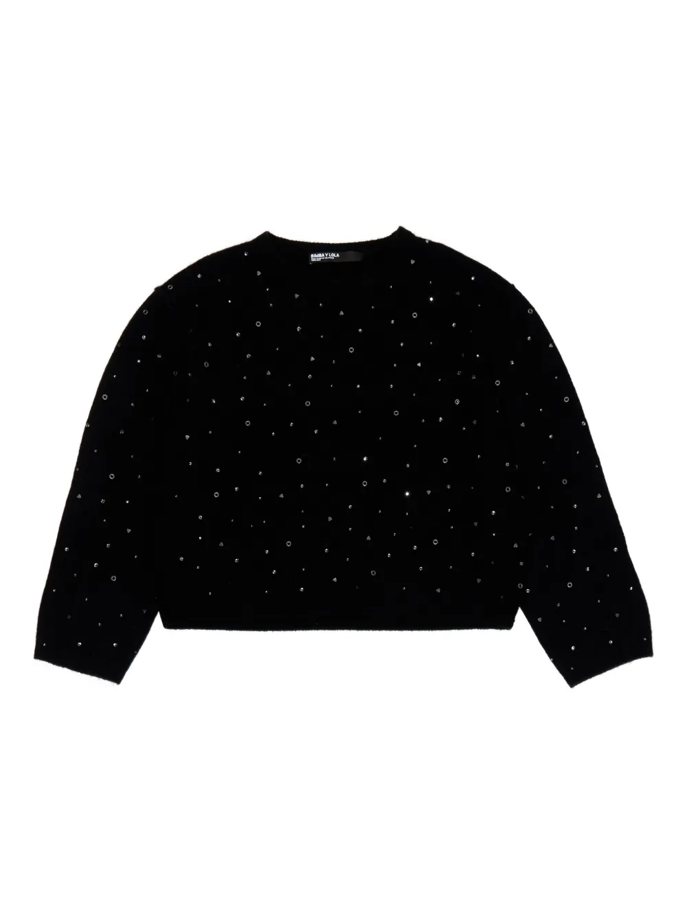 Bimba Y Lola Embellished Balloon-sleeve Sweater In Black