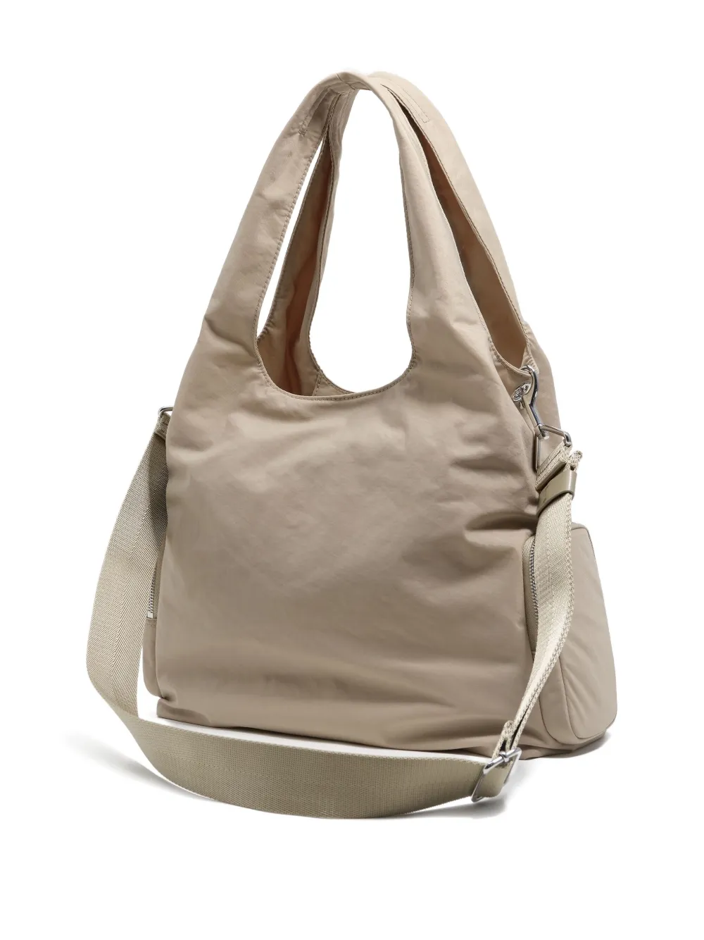 Bimba Y Lola Paper Zip-pocket Shoulder Bag In Neutral