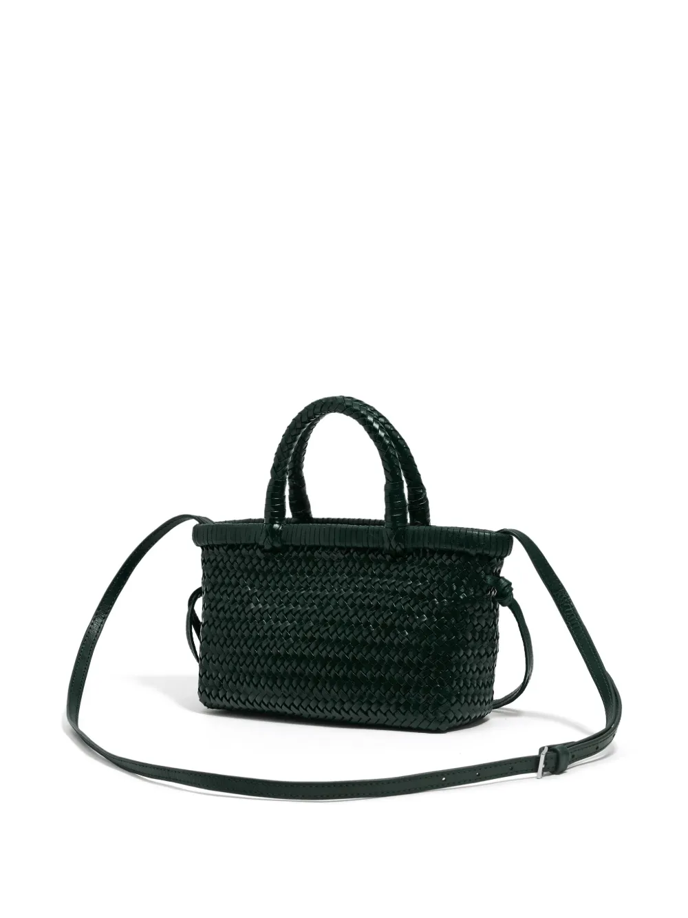 Bimba y Lola Kleine shopper van geweven leer met handgreep Groen