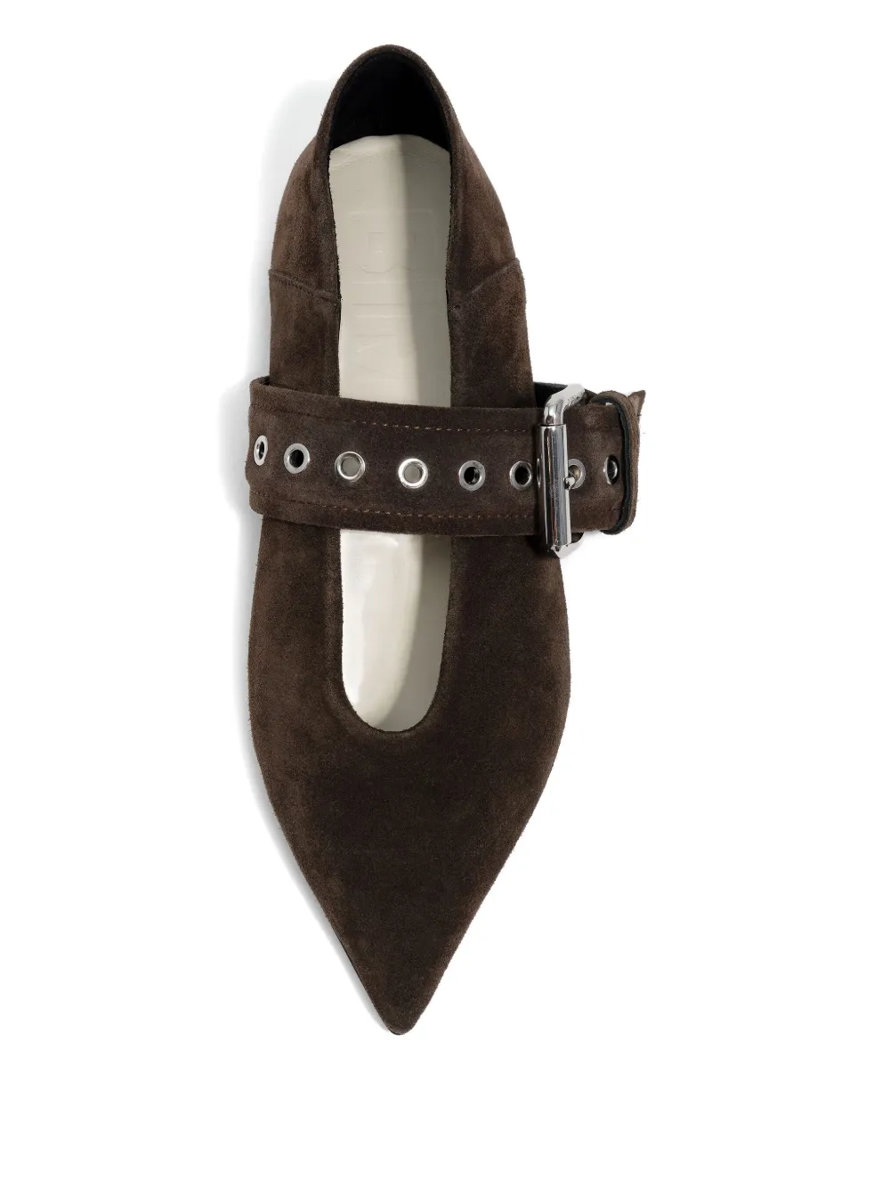 Bimba Y Lola Buckle-strap Pointed Ballet Flats In Brown