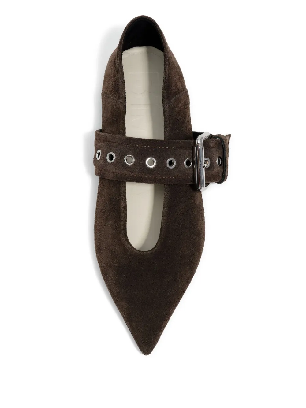 Bimba y Lola Ballerina's met puntige neus en gesp Bruin