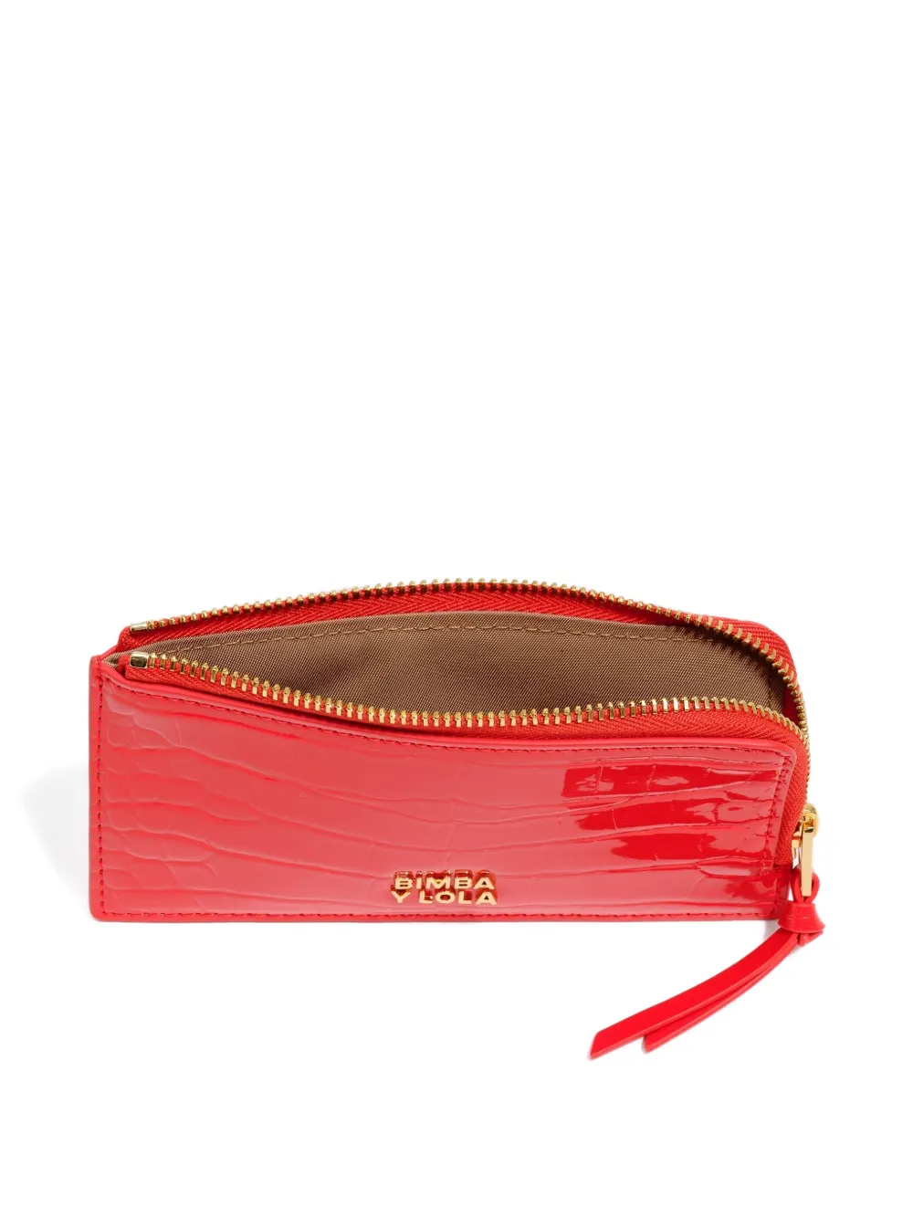 Bimba Y Lola Crocodile-effect Zip-around Wallet In Red
