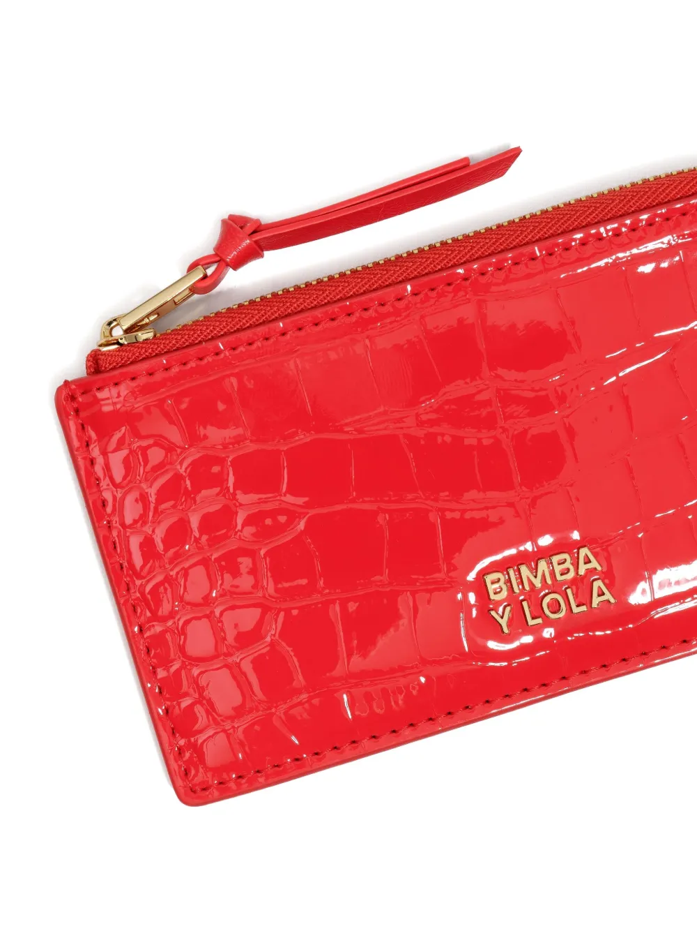 Bimba Y Lola Crocodile-effect Zip-around Wallet In Red