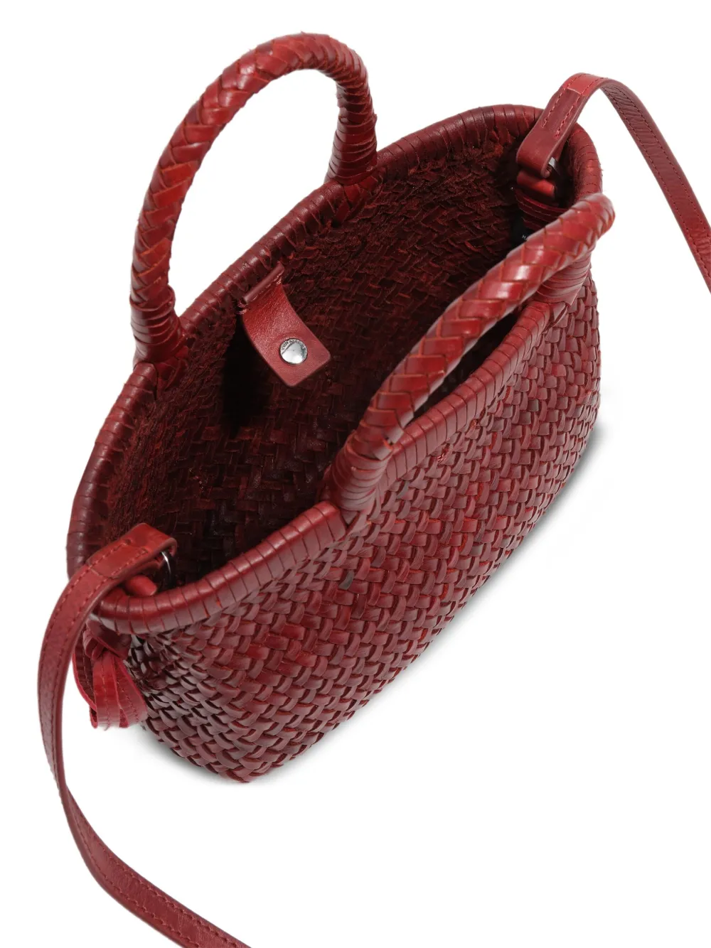 Bimba y Lola Basket geweven leren mini-shopper Rood