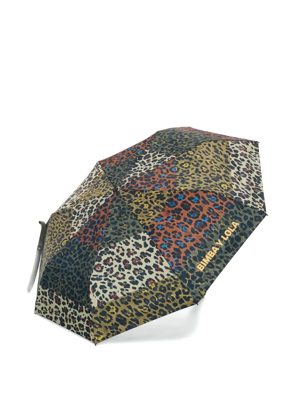 Bimba Y Lola Leopard-print Umbrella In Green