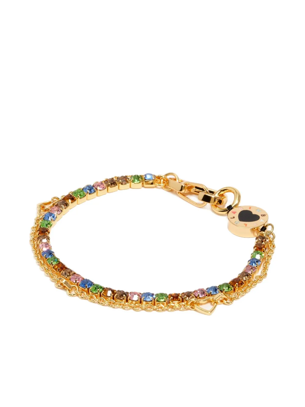 Bimba Y Lola Crystal-embellished Heart Bracelet In Gold