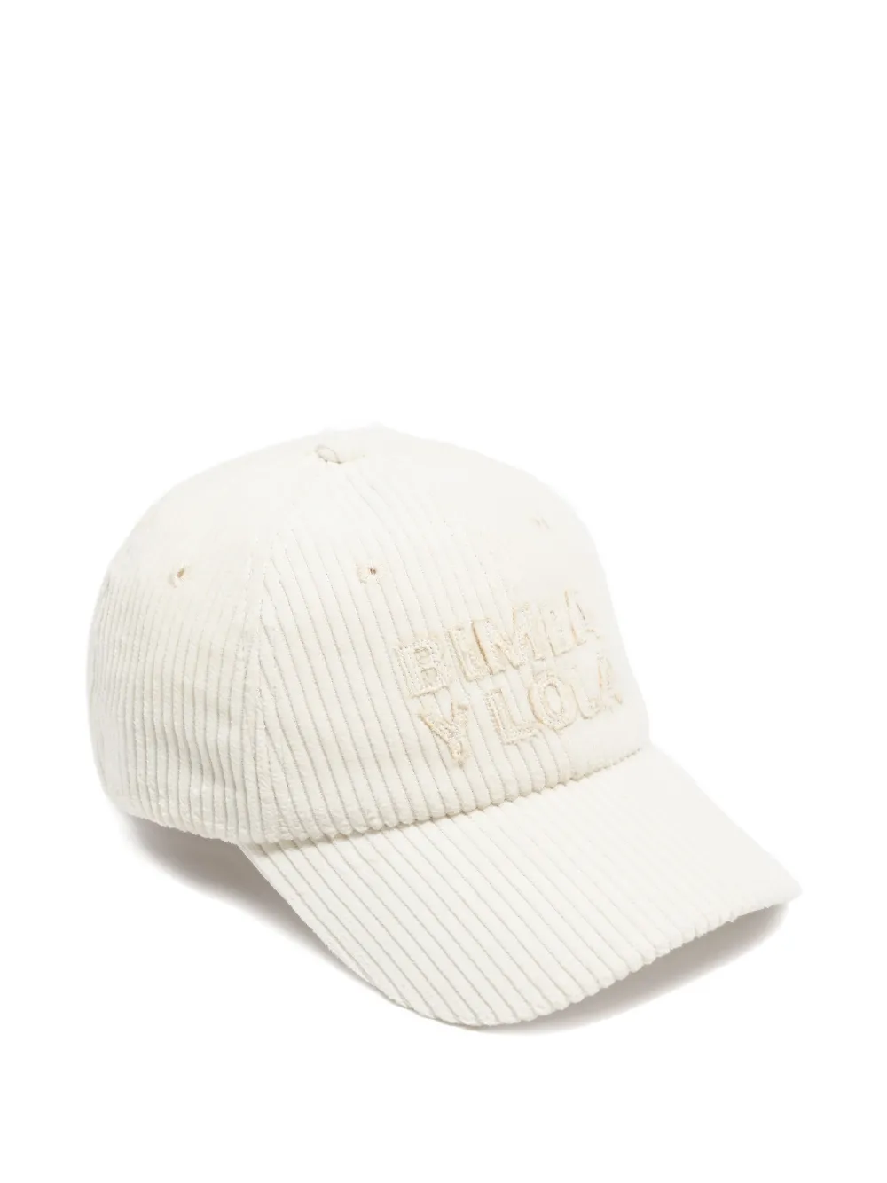 Bimba Y Lola Corduroy Embroidered Cap In Neutral
