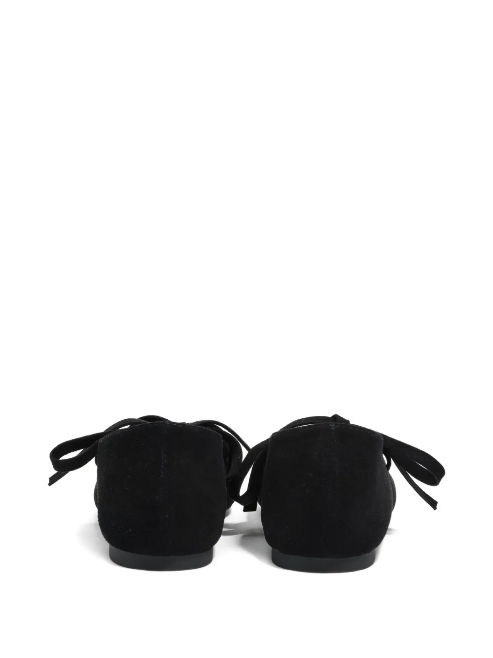Bimba Y Lola Lace-up Suede Flat Pumps In Black