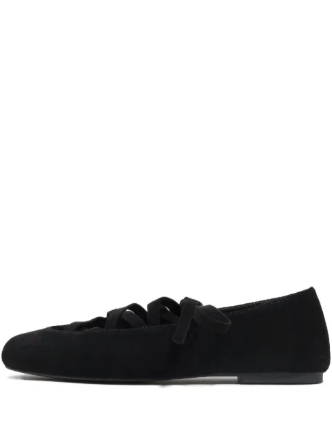 Bimba y Lola lace-up suede flat pumps