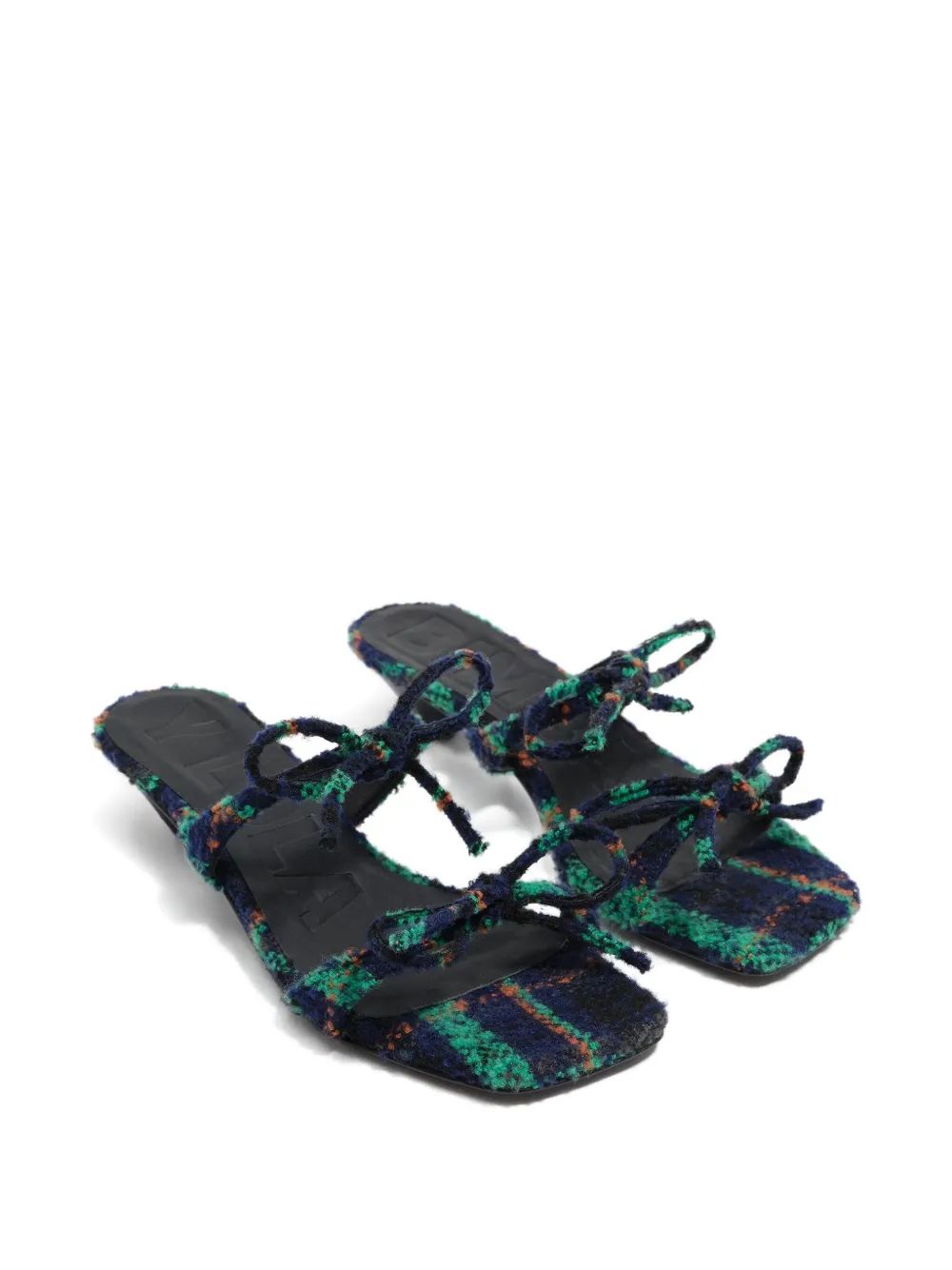 Bimba y Lola 35mm bow-tie plaid sandals Blue