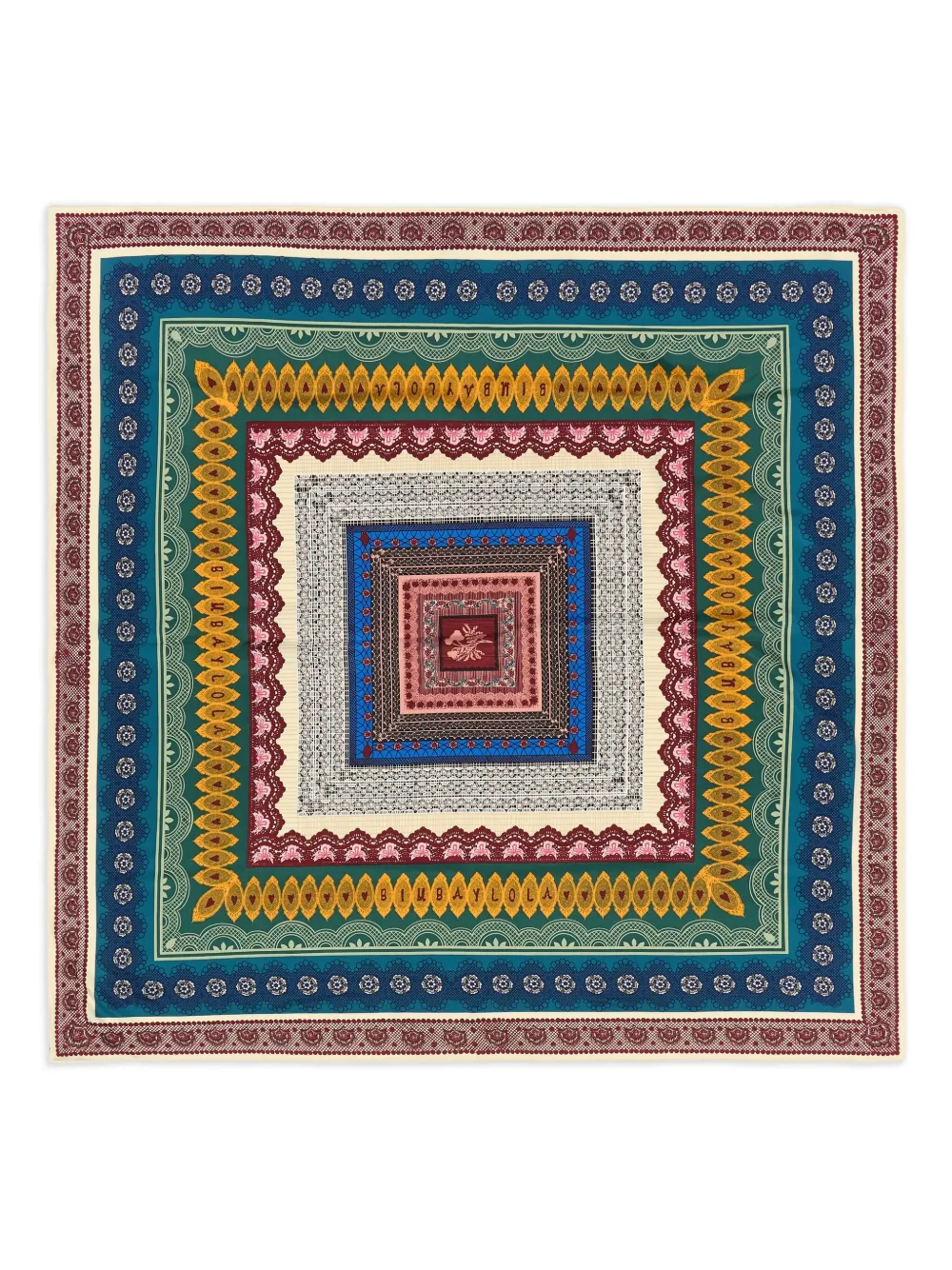 Bimba y Lola patterned-border square scarf | Blue | Image 1