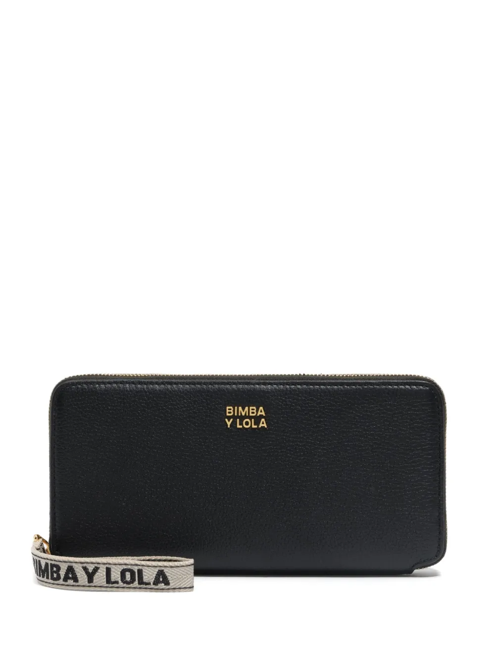 Bimba Y Lola Zip-around Leather Wallet In Black