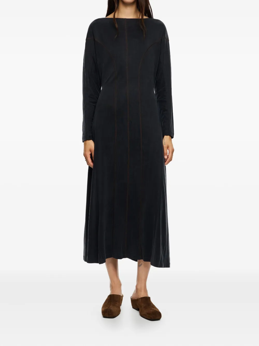 Bimba y Lola Jurk met boothals en naaddetail - Zwart