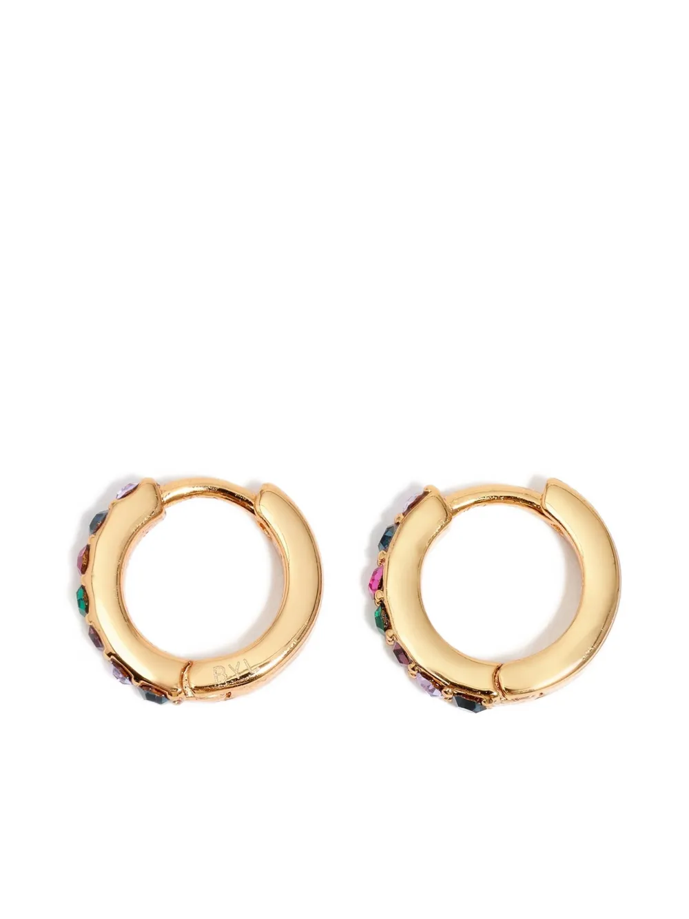 Bimba Y Lola Mini Crystal Hoop Earrings In Gold