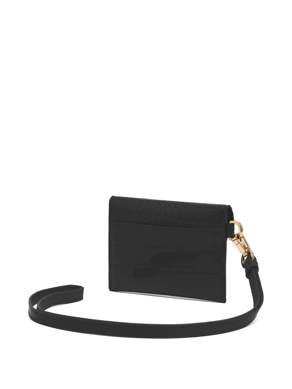 Bimba Y Lola Crocodile-effect Cardholder In Black