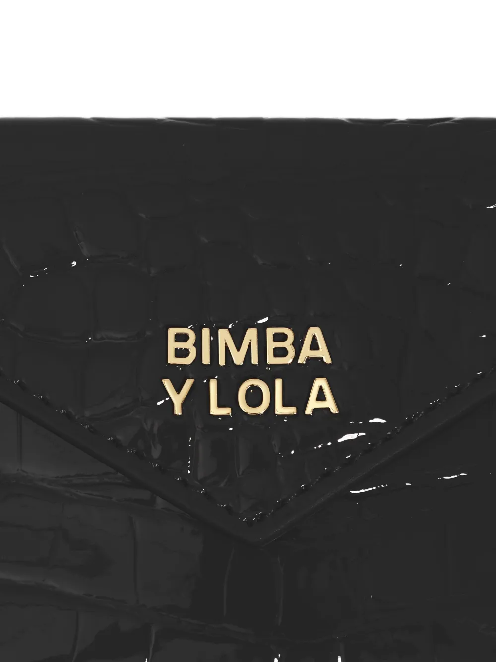 Bimba Y Lola Crocodile-effect Cardholder In Black