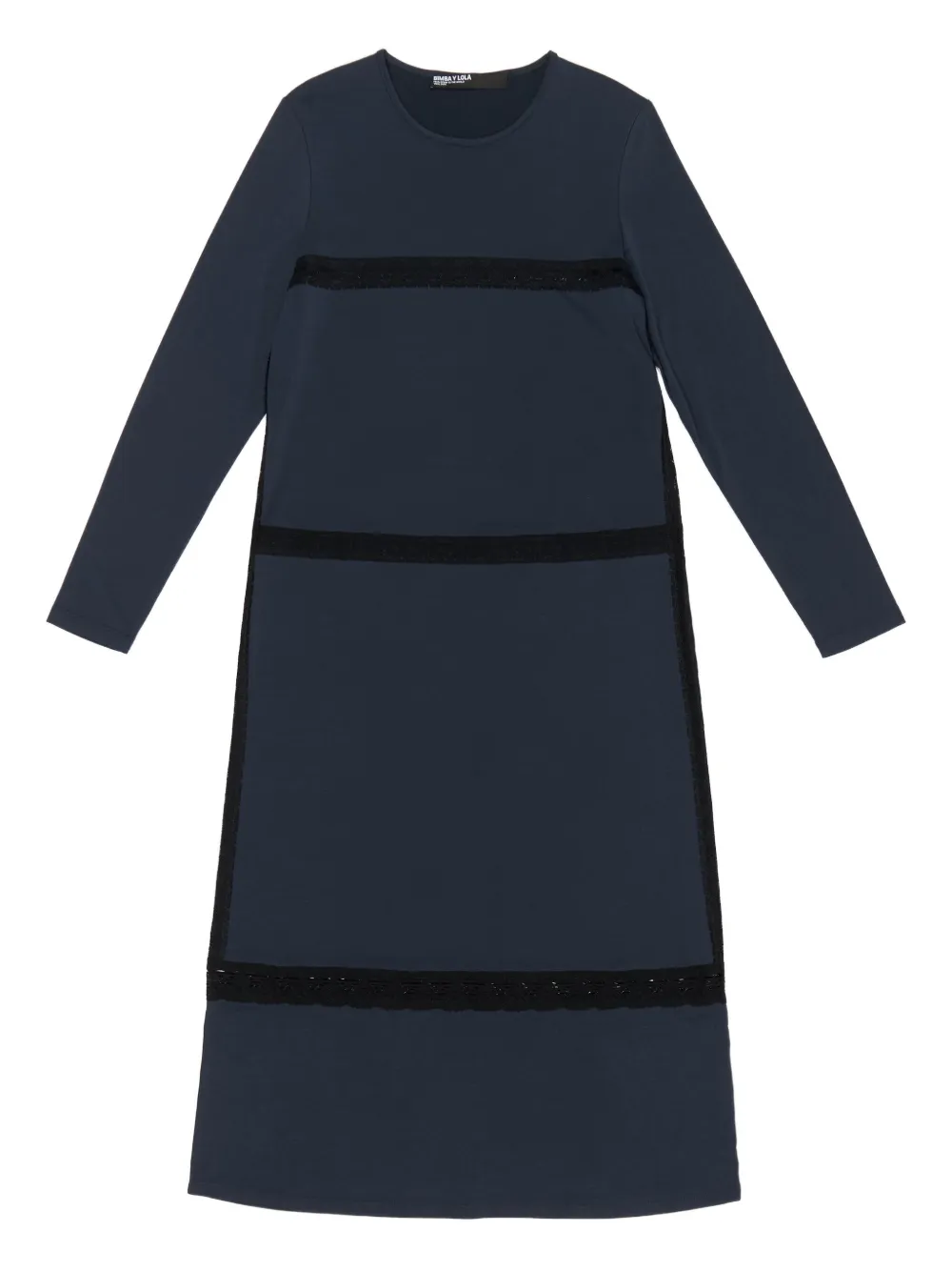 Bimba Y Lola Lace-insert Midi Dress In Blue