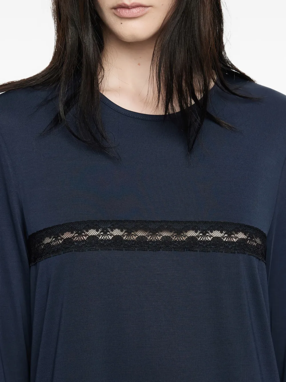 Bimba Y Lola Lace-insert Midi Dress In Blue