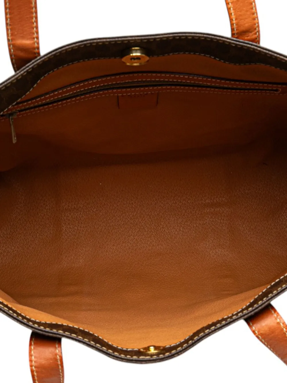 Pre-owned Celine 1998 Macadam Coated Canvas Tote Bag In Brown