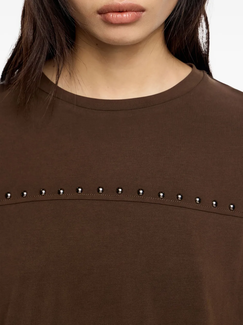Bimba y Lola T-shirt verfraaid met studs Bruin