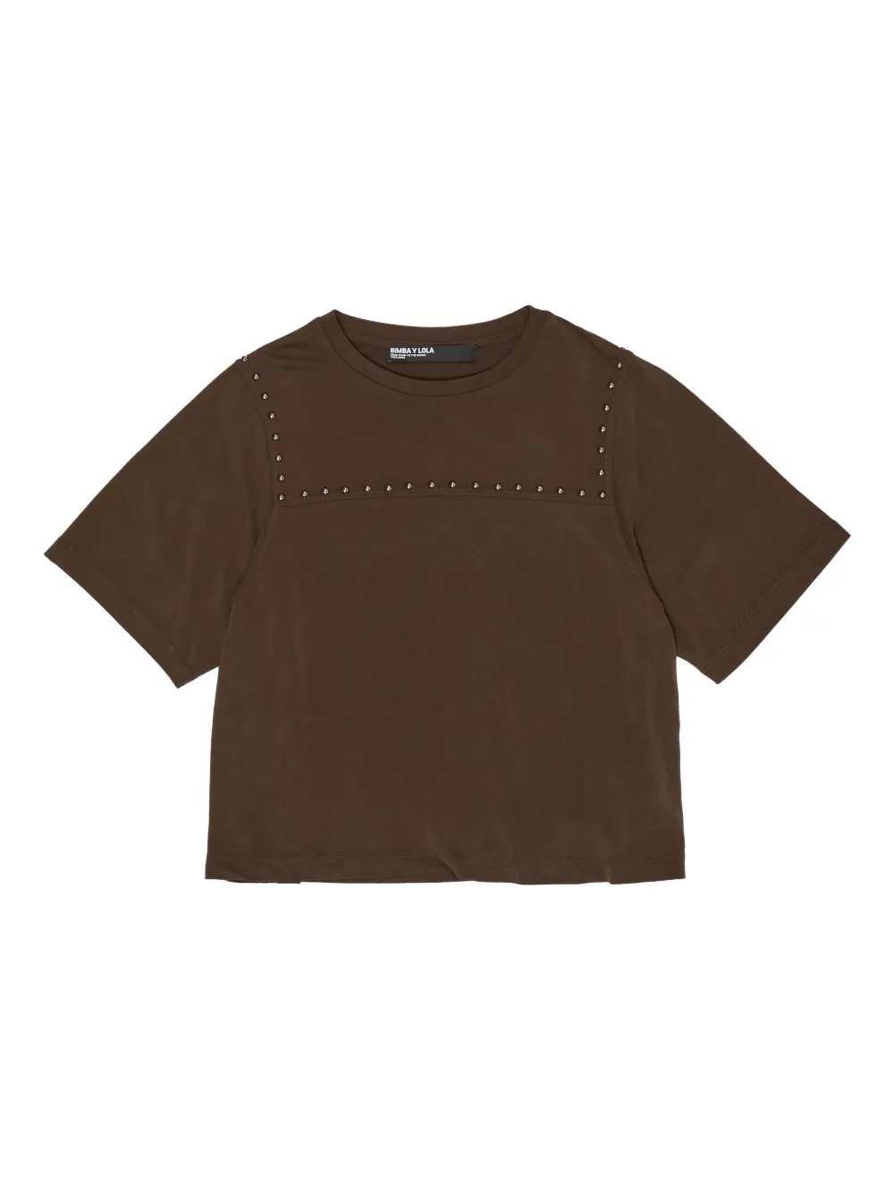 Bimba y Lola スタッズトリム Tシャツ - ブラウン Bimba y Lola スタッズトリム Tシャツ - ブラウン