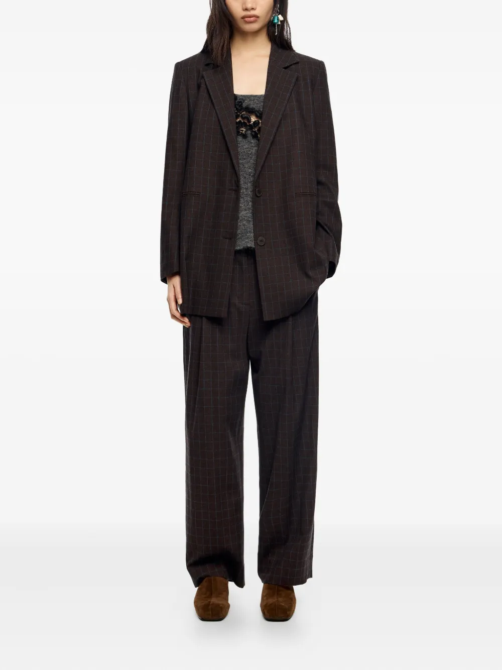 Bimba y Lola Geruite broek - Bruin