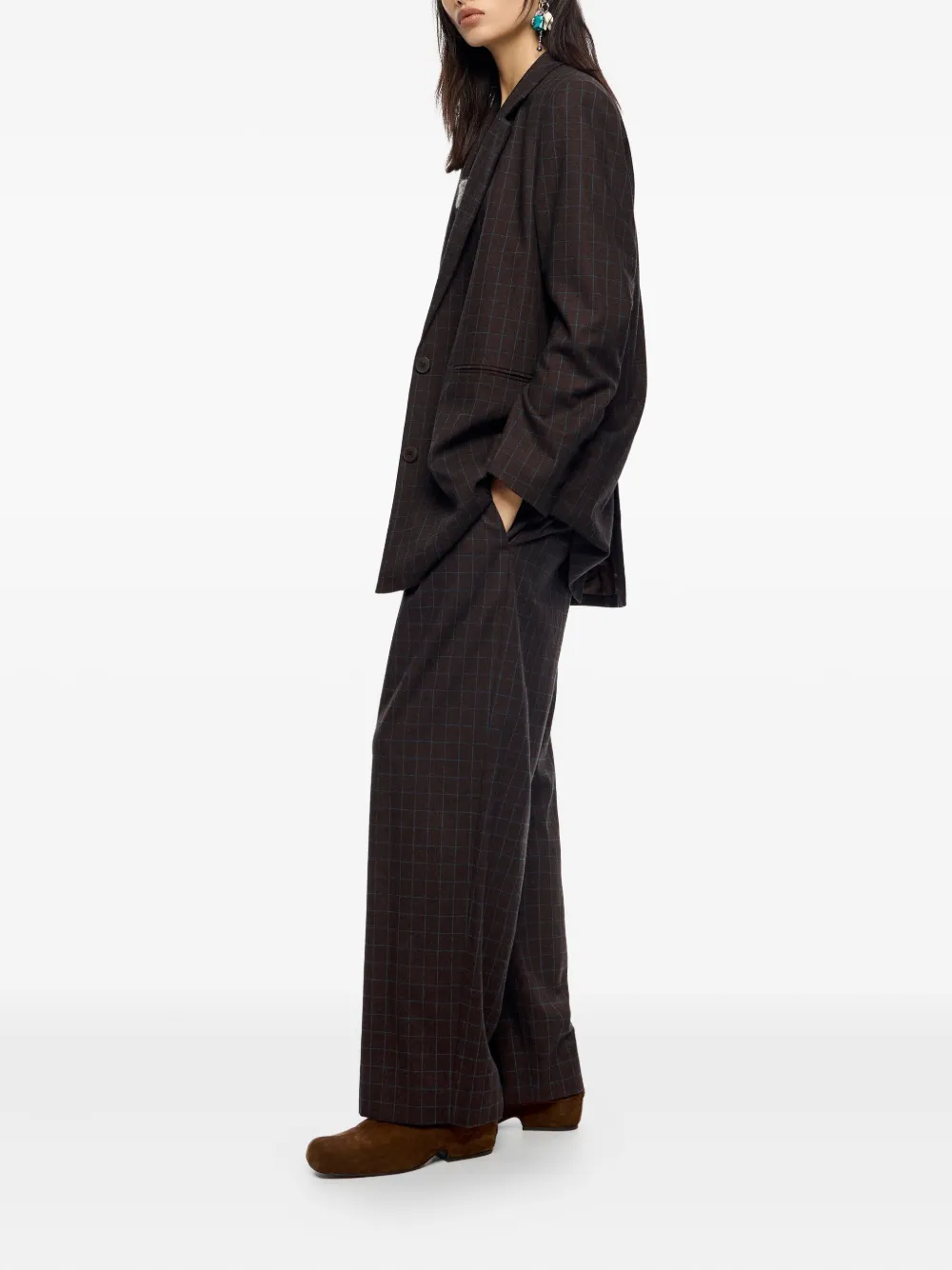 Bimba y Lola Geruite broek Bruin