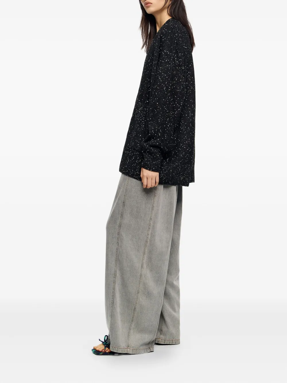 Bimba y Lola Vest met V-hals en spikkels Zwart