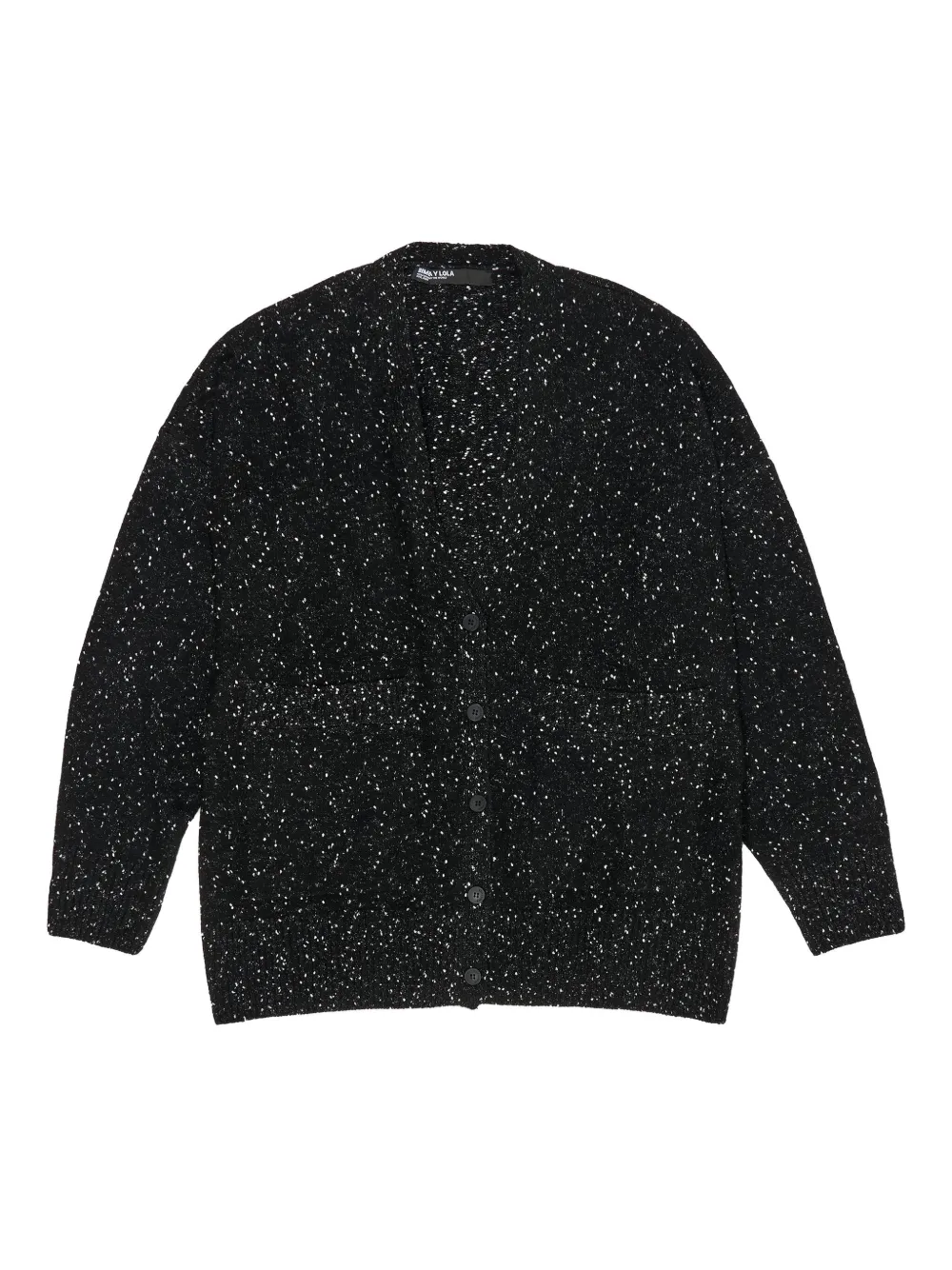 Bimba Y Lola Speckled V-neck Cardigan In Black