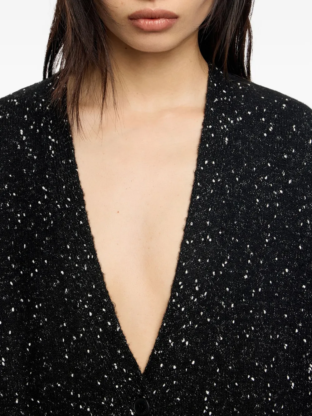 Bimba y Lola Vest met V-hals en spikkels Zwart