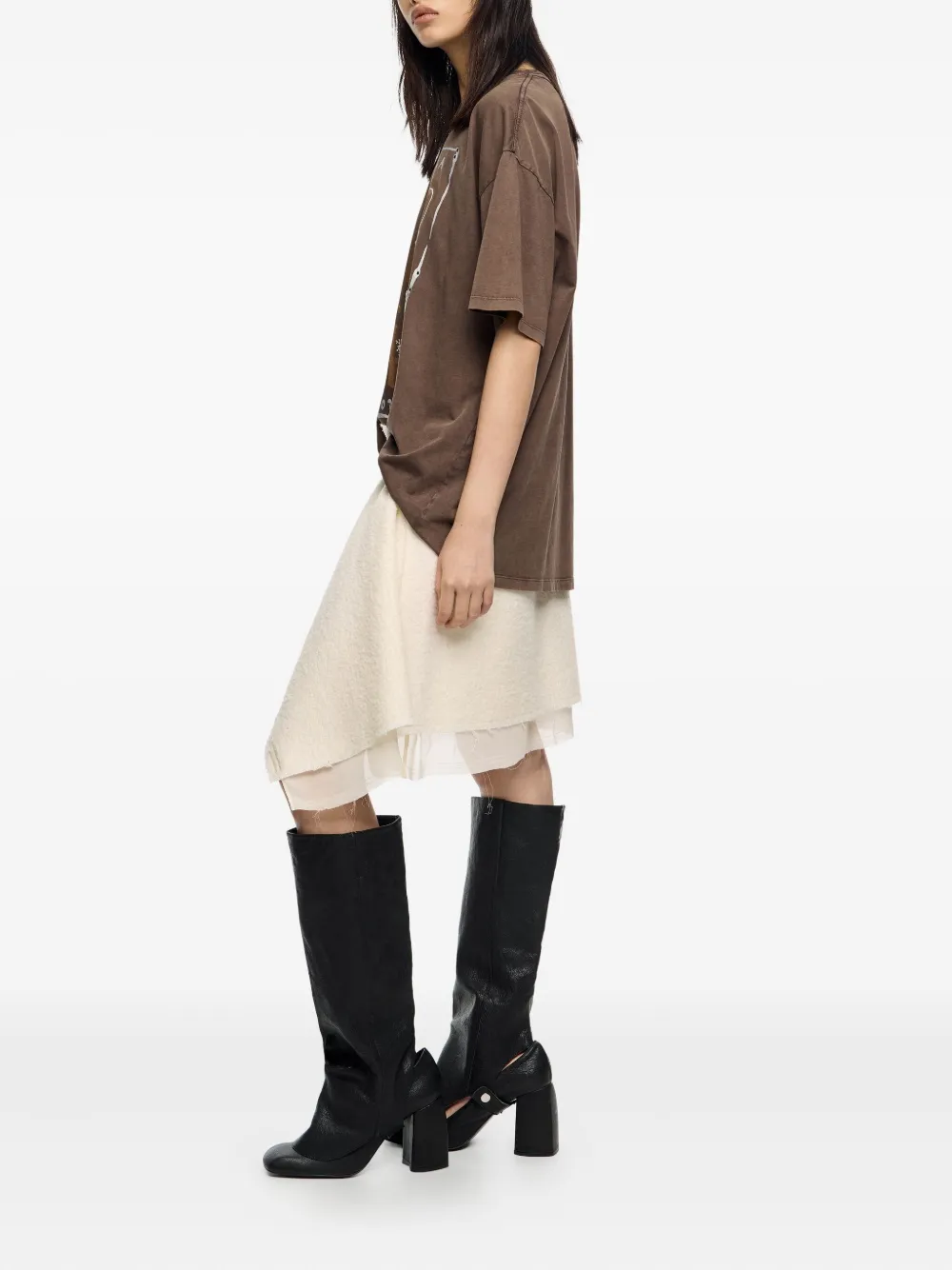 Bimba Y Lola Frayed-edge Mini Skirt In White