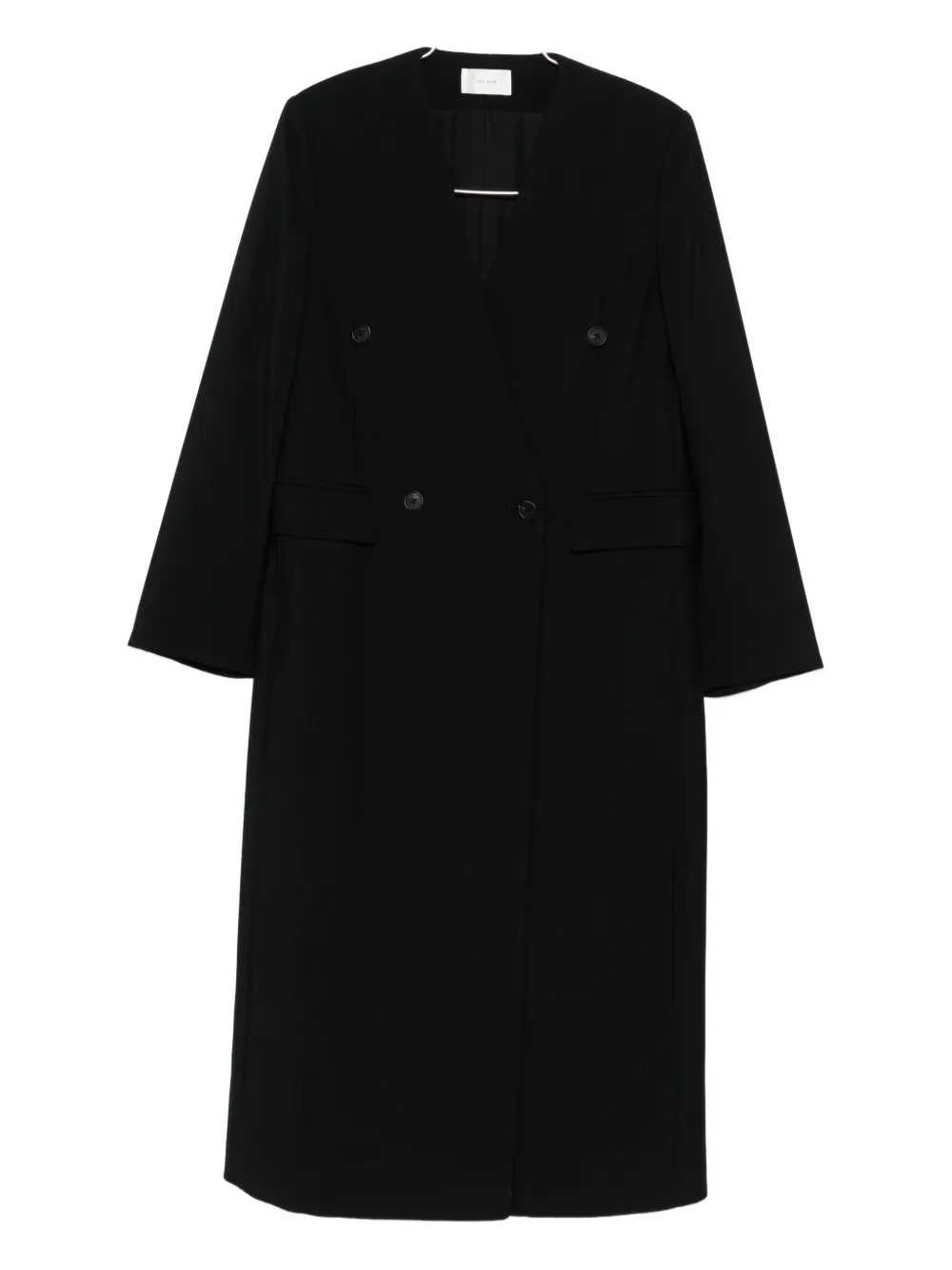 The Row Double-breasted Coat In Black