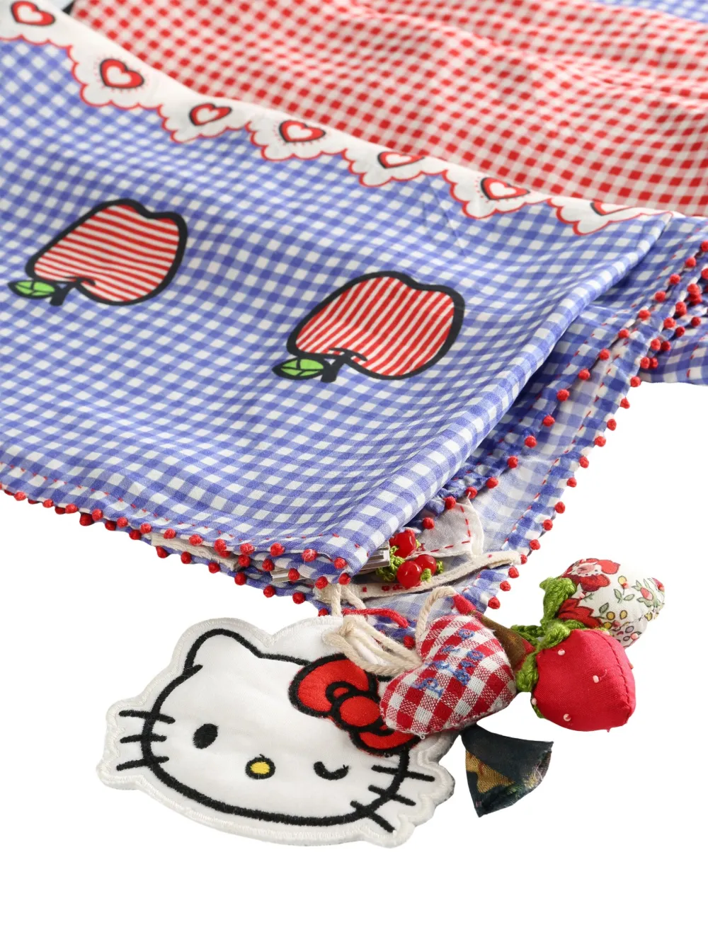 Péro X Hello Kitty Gingham-check Scarf In Blue