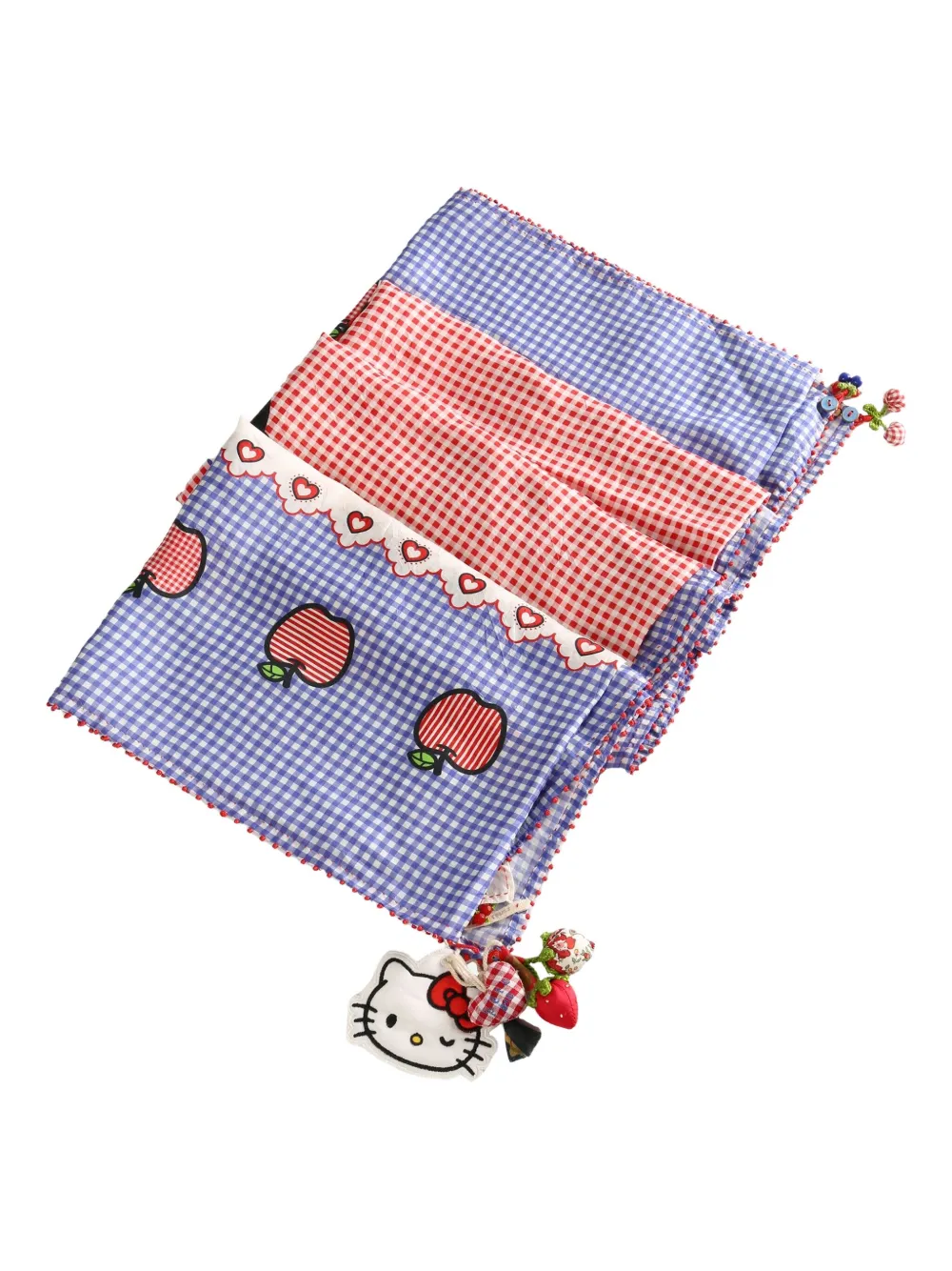 Pero x Hello Kitty gingham-check scarf - ブルー Pero x Hello Kitty gingham-check scarf - ブルー